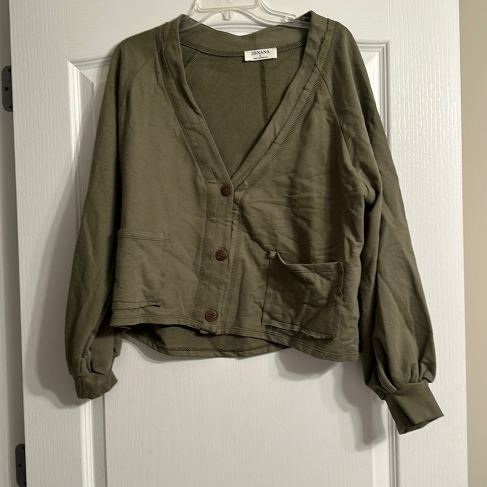 Zenana Olive Cardigan-NWOT